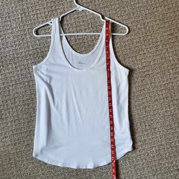 .. Quince Cotton Modal Double Scoop Neck Tank, White (S) - Picture 8 of 8